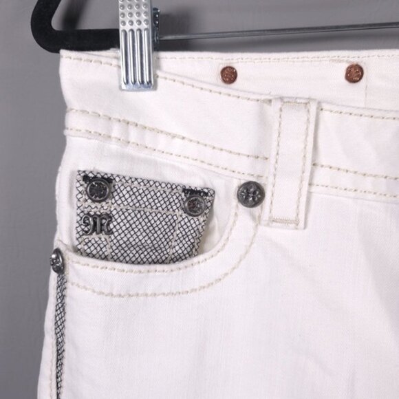 MISS ME SIGNATURE SKINNY White Jeans Embroidered JP7607S WT 01 Size 27 - Picture 4 of 14